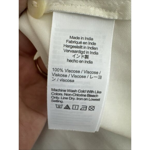 J.Crew women’s 14 Drapey Pleated Button Up Shirt Ivory Satin NWT - Picture 10 of 13